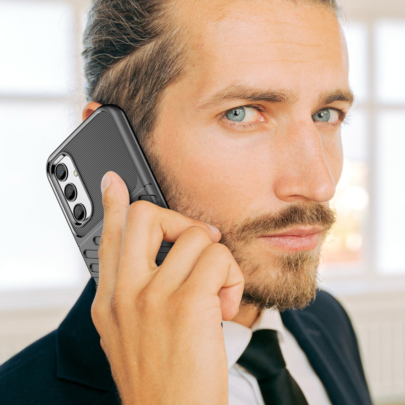 Thunder Case fodral för Samsung Galaxy A24 4G silikon pansar fodral svart