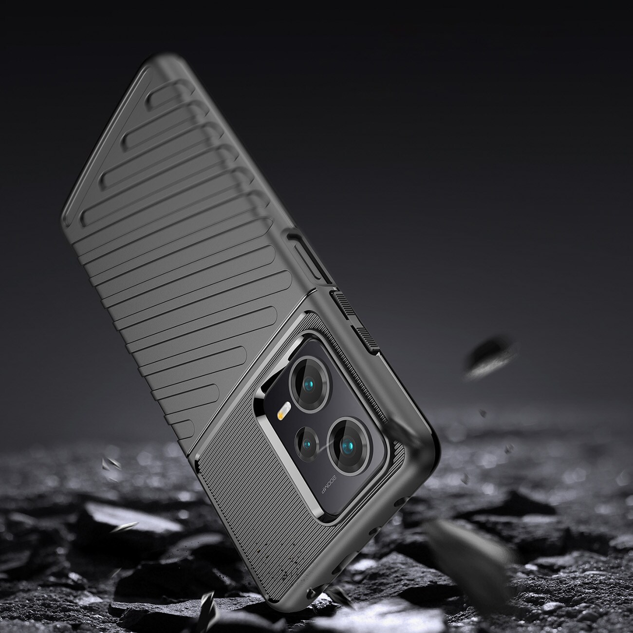 Thunder Case-etui til Xiaomi Redmi Note 12 Pro+ silikonepanseretui sort