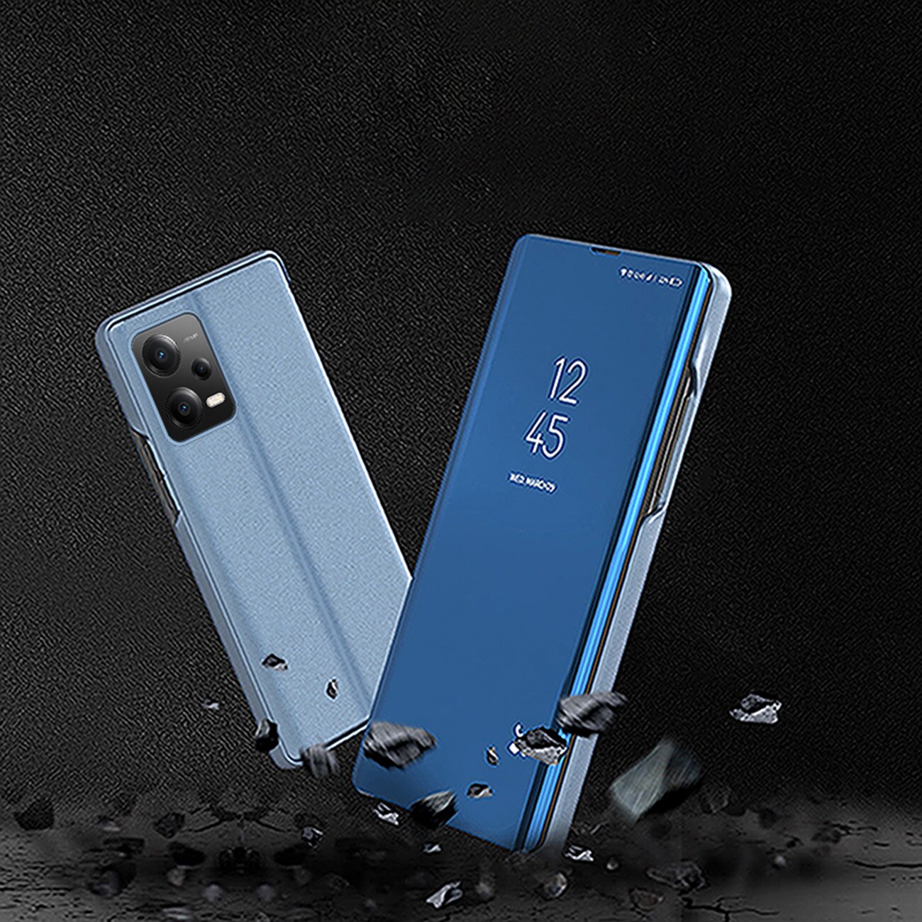 Clear View Case cover til Xiaomi Redmi Note 12 Pro+ med flipcover sort