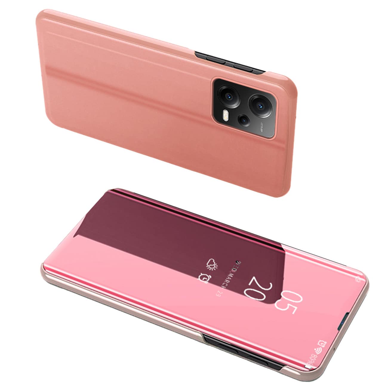 Clear View-fodral för Xiaomi Redmi Note 12 5G / Poco X5 5G Flip Cover Pink