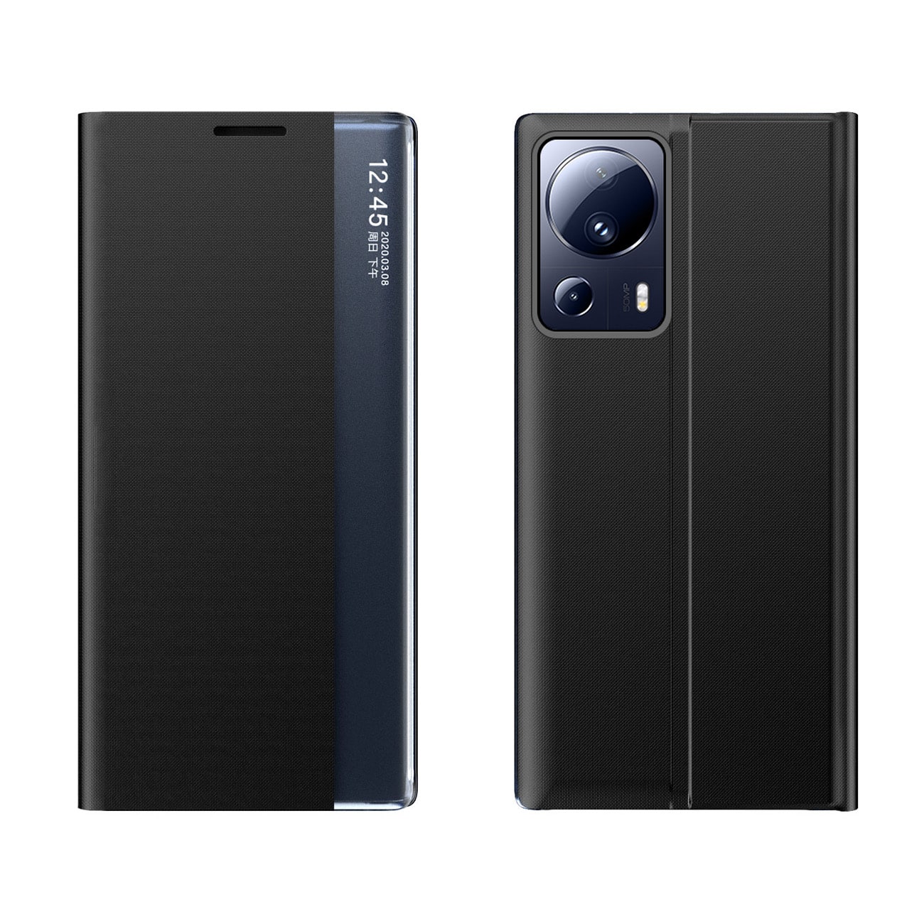 New Sleep Case fodral för Xiaomi 13 Lite skydd med flipstativ svart