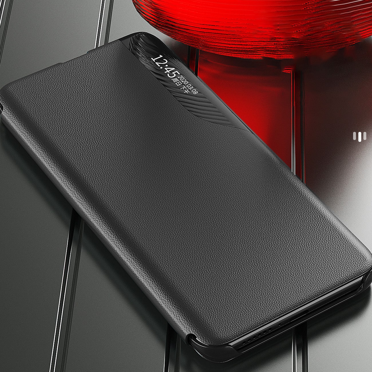 Eco Leather View Fodral för Samsung Galaxy A24 4G med flipstativ blå