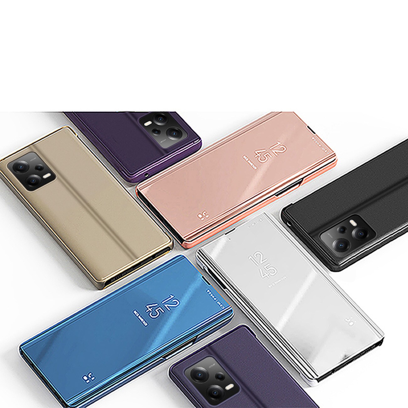 Clear View Case cover til Xiaomi 13 Lite cover med flap sort