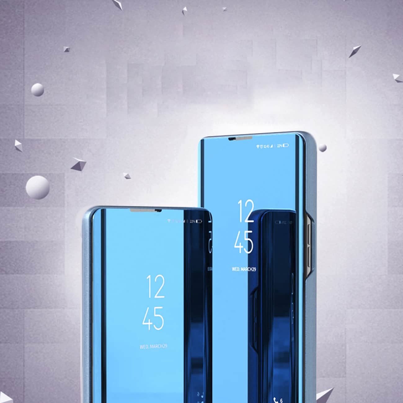 Clear View Fodral för Samsung Galaxy A24 4G flip cover blå