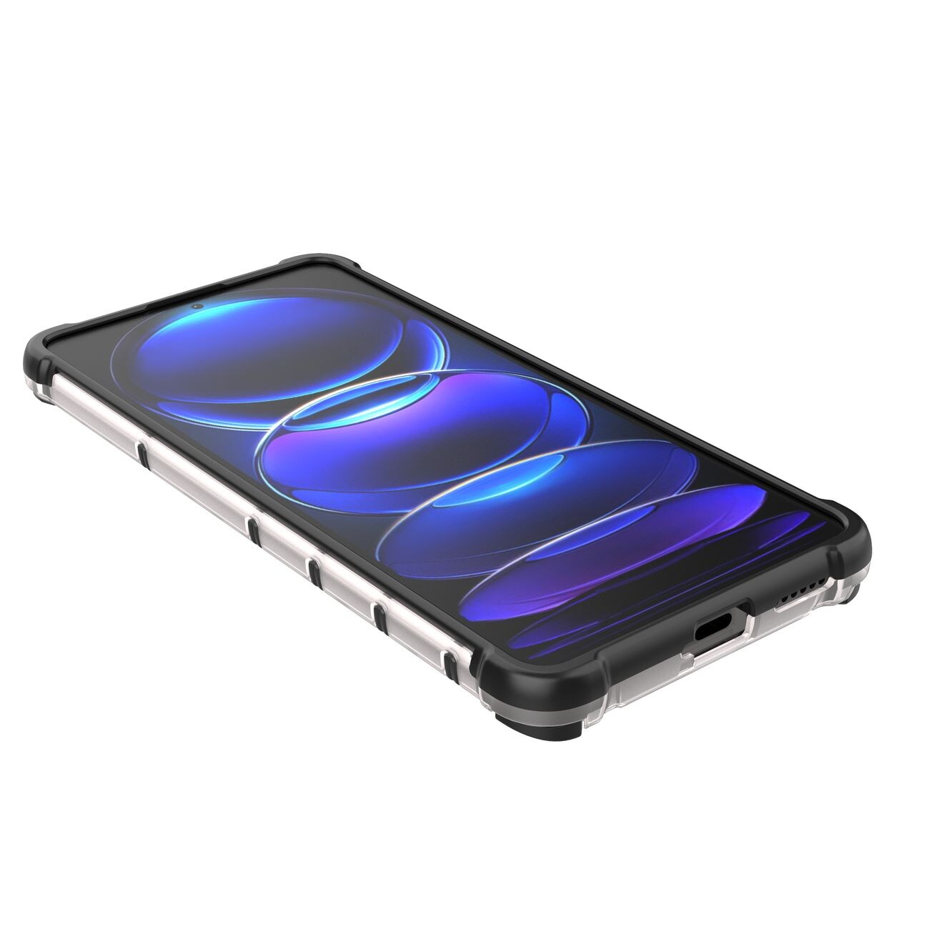 Honeycomb-etui til Xiaomi Redmi Note 12 Pro+ pansret hybridcover sort