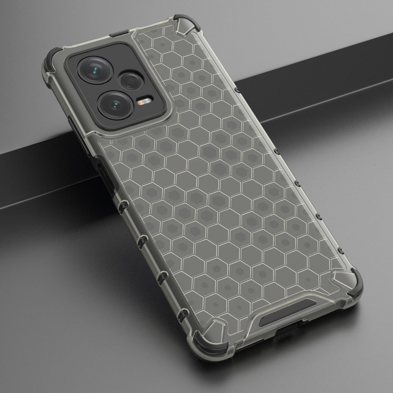 Honeycomb-etui til Xiaomi Redmi Note 12 Pro+ pansret hybridcover sort