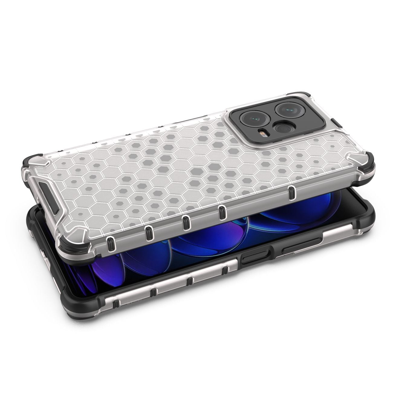 Honeycomb-etui til Xiaomi Redmi Note 12 Pro+ pansret hybridcover sort