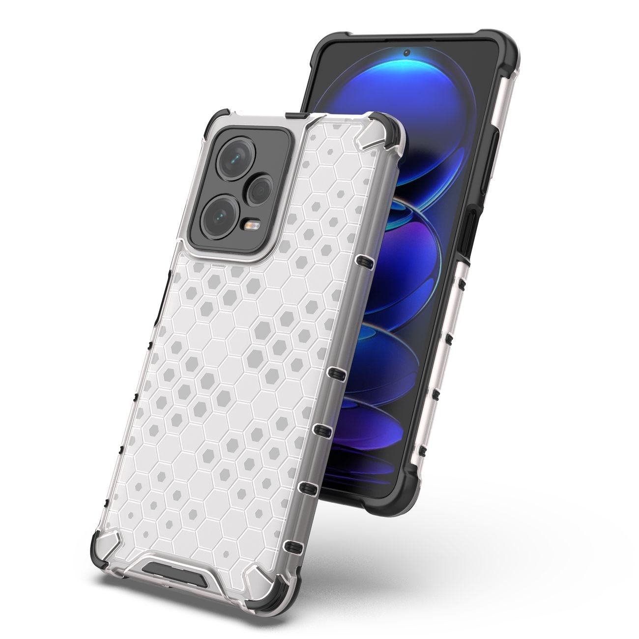 Honeycomb-etui til Xiaomi Redmi Note 12 Pro+ pansret hybridcover sort