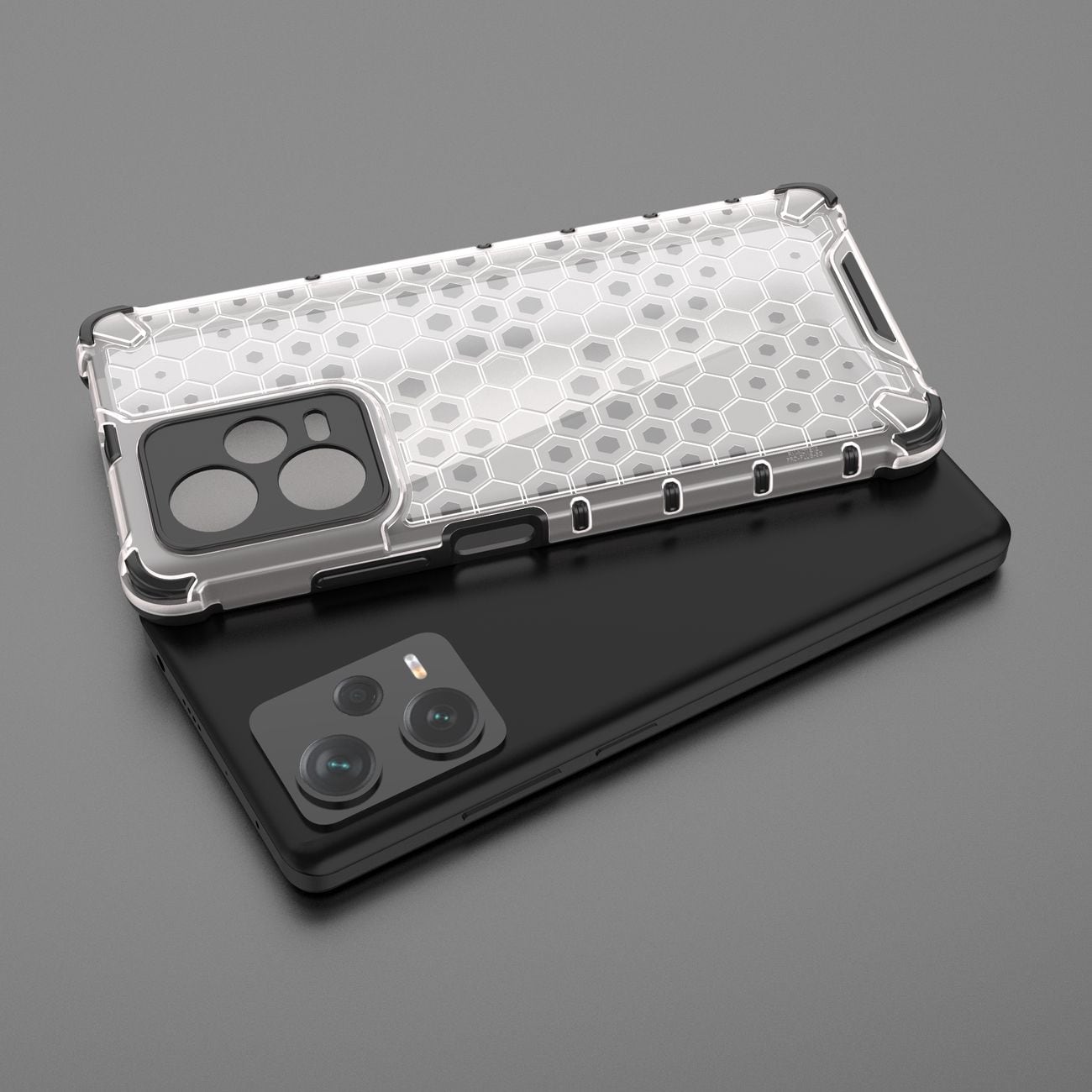 Honeycomb-etui til Xiaomi Redmi Note 12 Pro+ pansret hybridcover sort