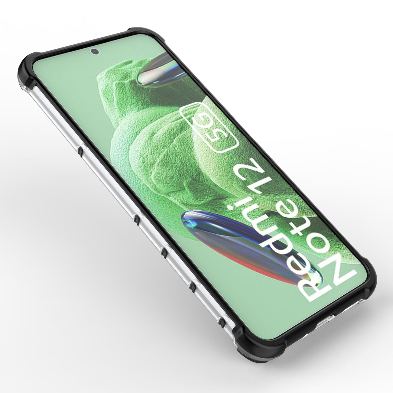 Honeycomb-etui til Xiaomi Redmi Note 12 5G / Poco X5 5G pansret hybridcover sort