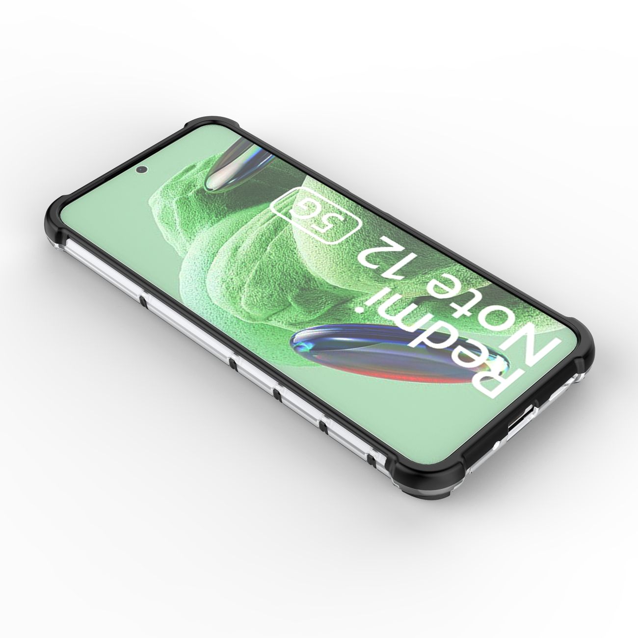 Honeycomb-etui til Xiaomi Redmi Note 12 5G / Poco X5 5G pansret hybridcover sort