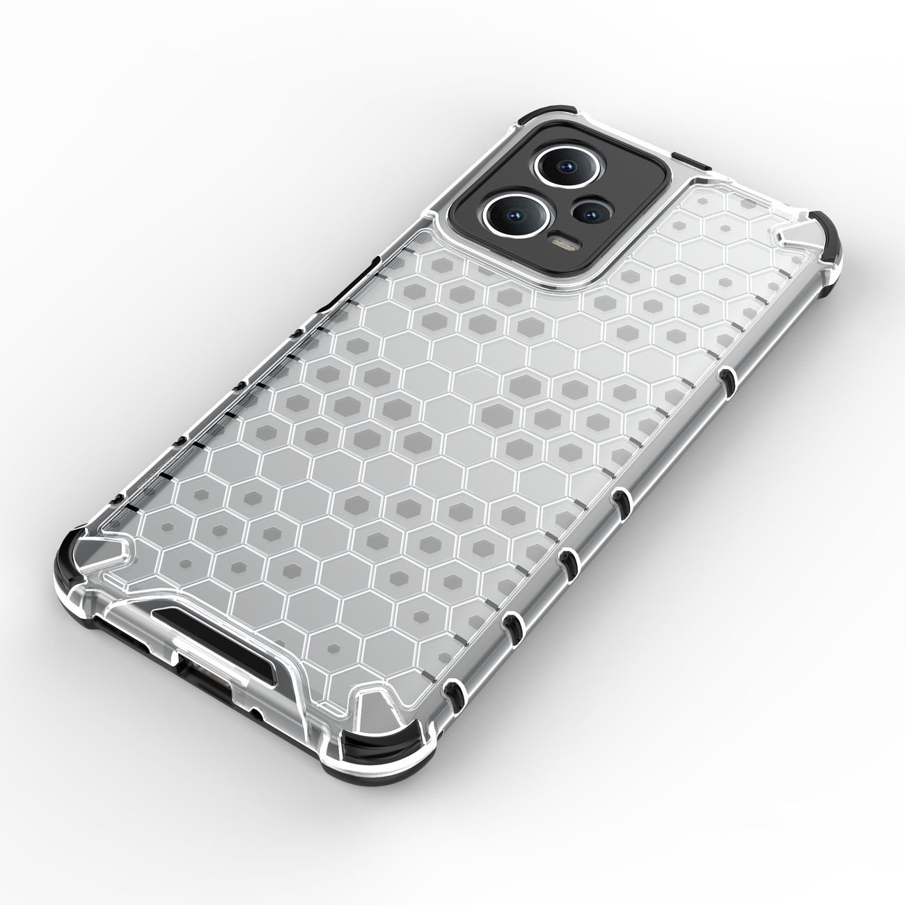 Honeycomb-etui til Xiaomi Redmi Note 12 5G / Poco X5 5G pansret hybridcover sort