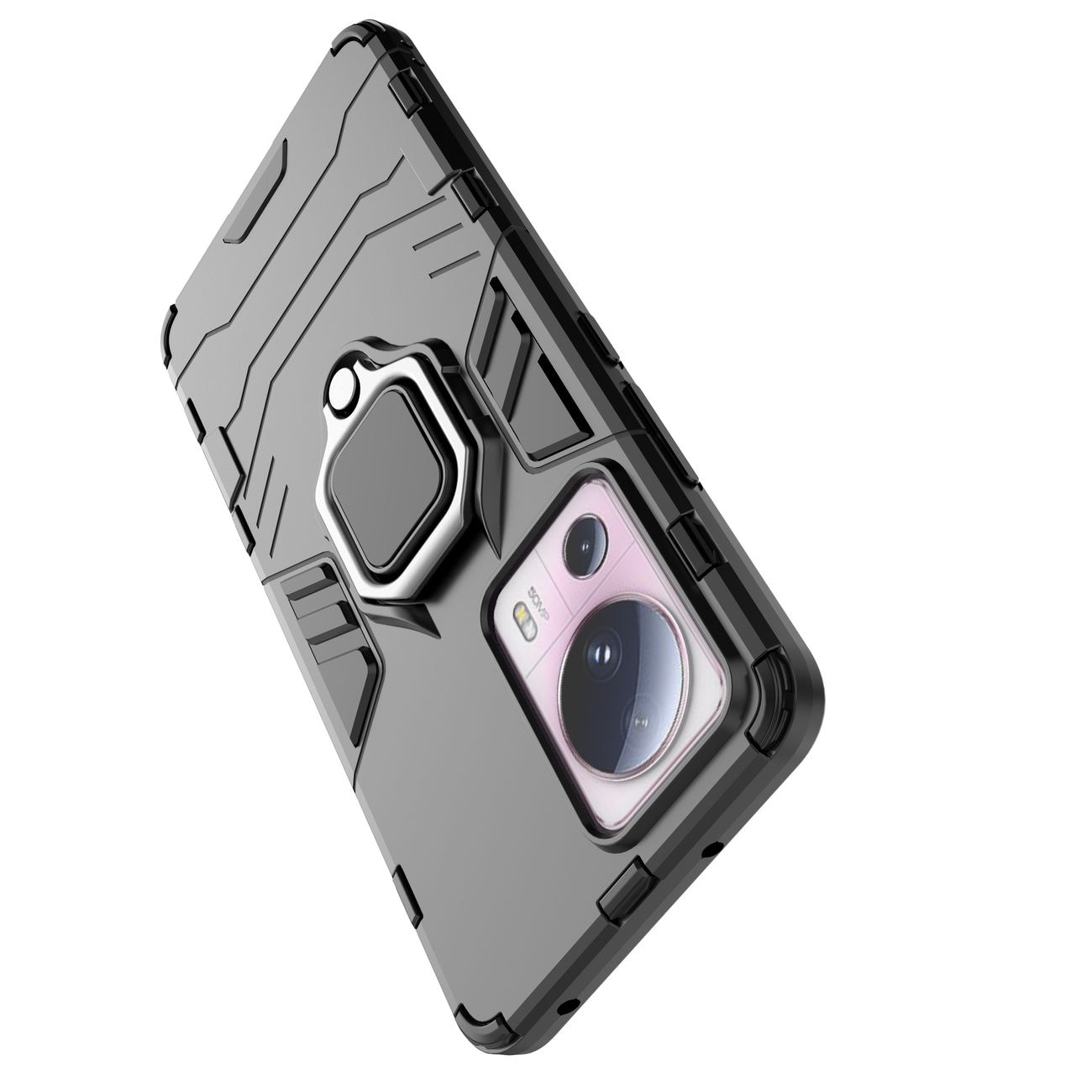 Ring Armor etui til Xiaomi 13 Lite panserdæksel magnetisk holder ring sort