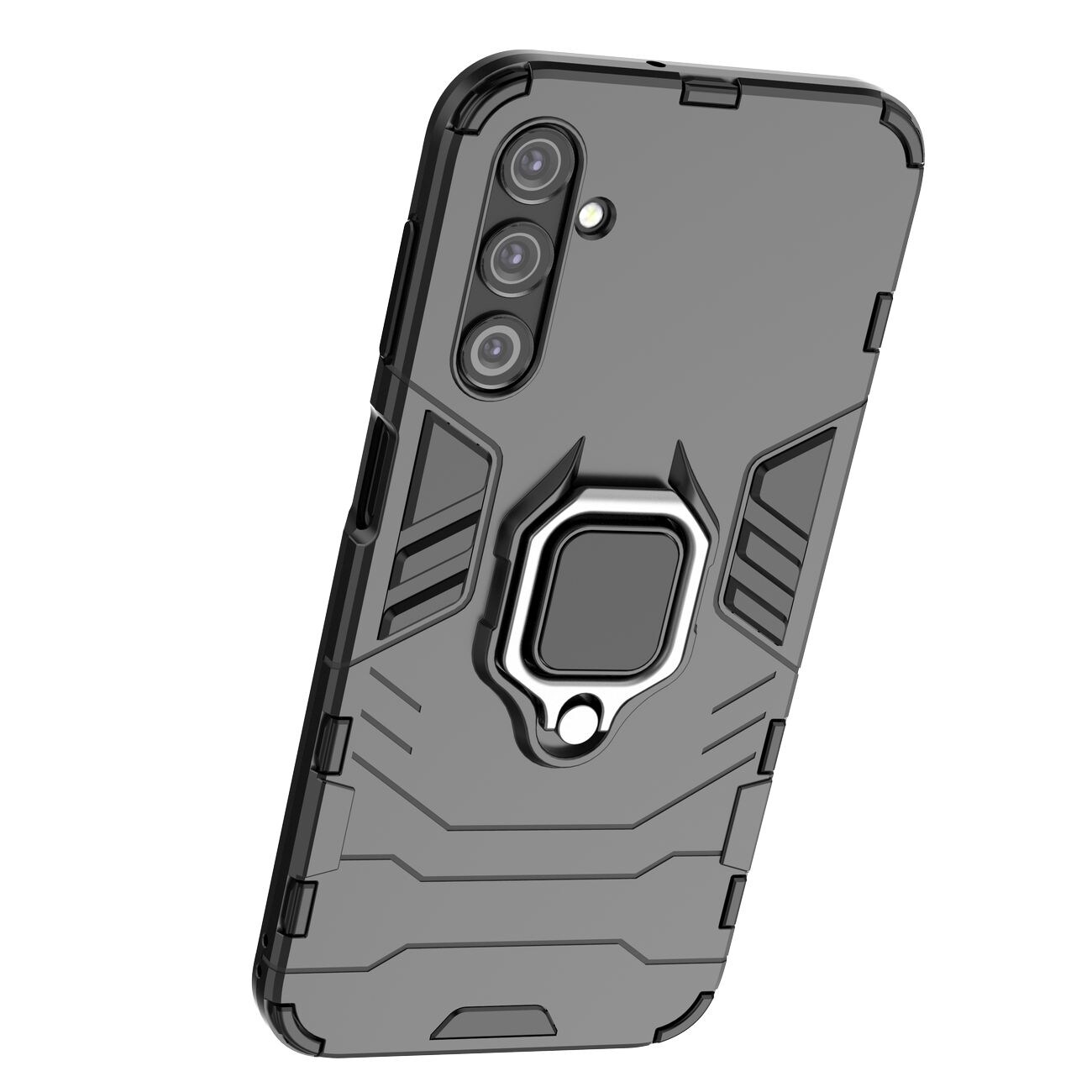 Ring Armor fodral för Samsung Galaxy A24 4G pansarskyddad täckning magnetisk hållare ring svart