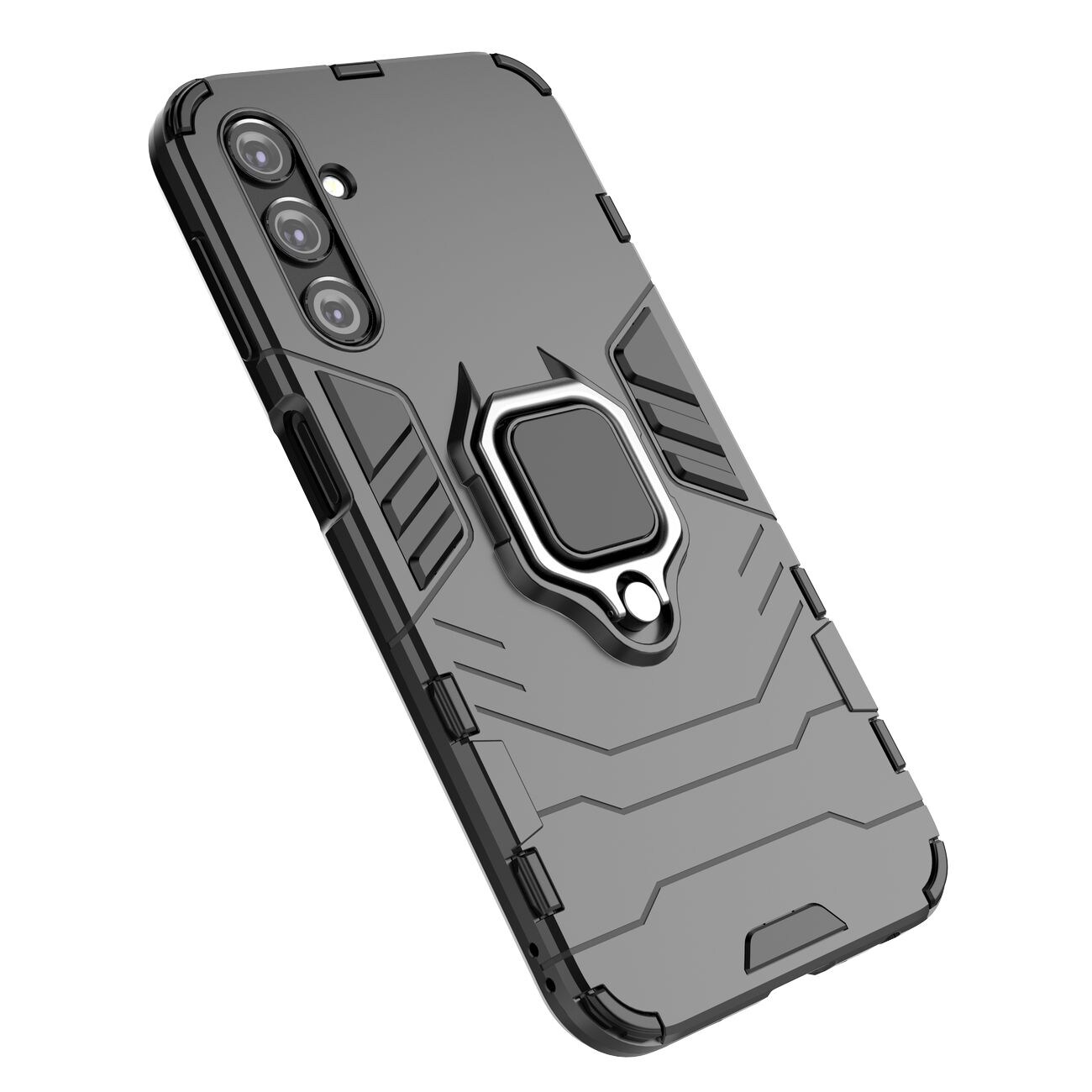 Ring Armor fodral för Samsung Galaxy A24 4G pansarskyddad täckning magnetisk hållare ring svart
