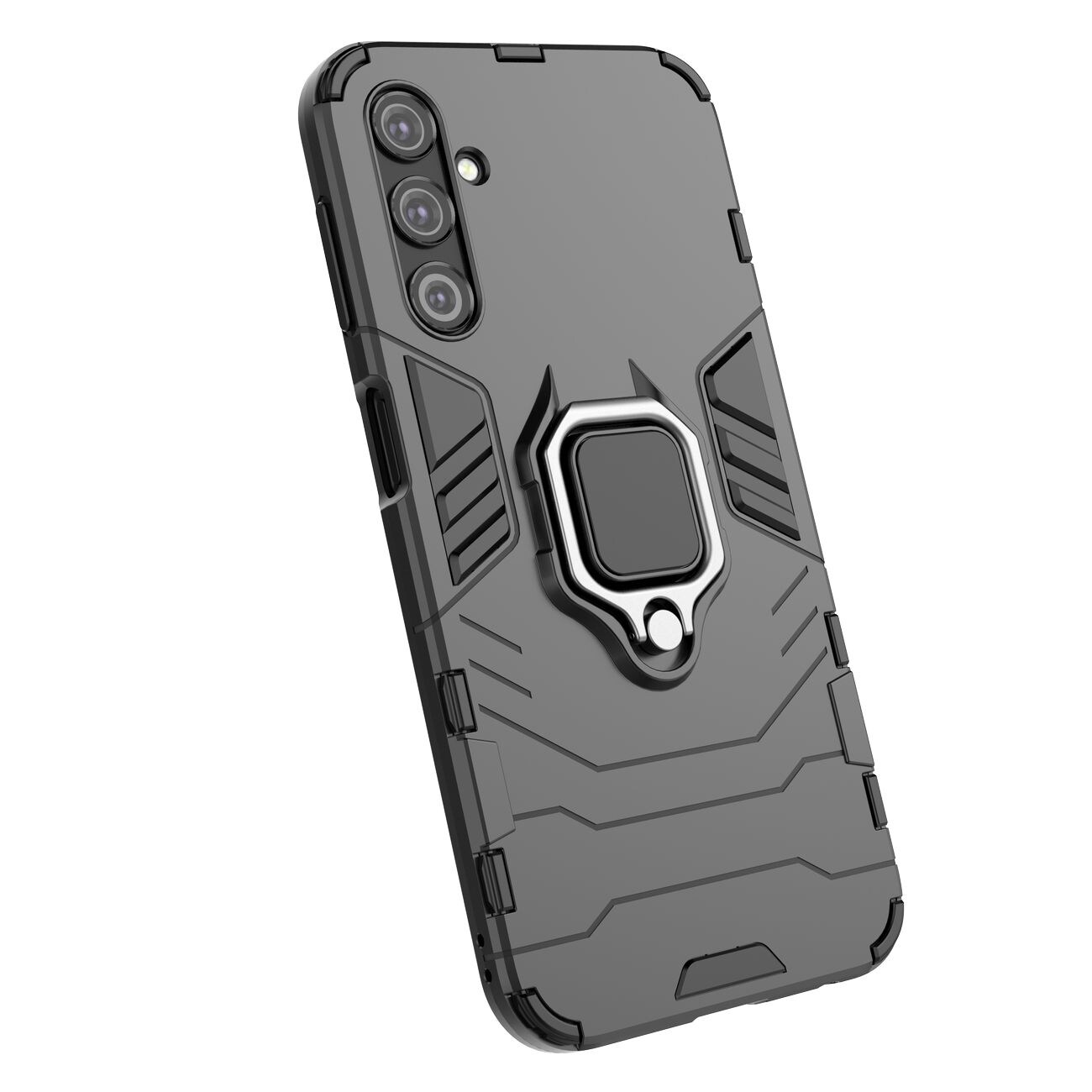 Ring Armor fodral för Samsung Galaxy A24 4G pansarskyddad täckning magnetisk hållare ring svart