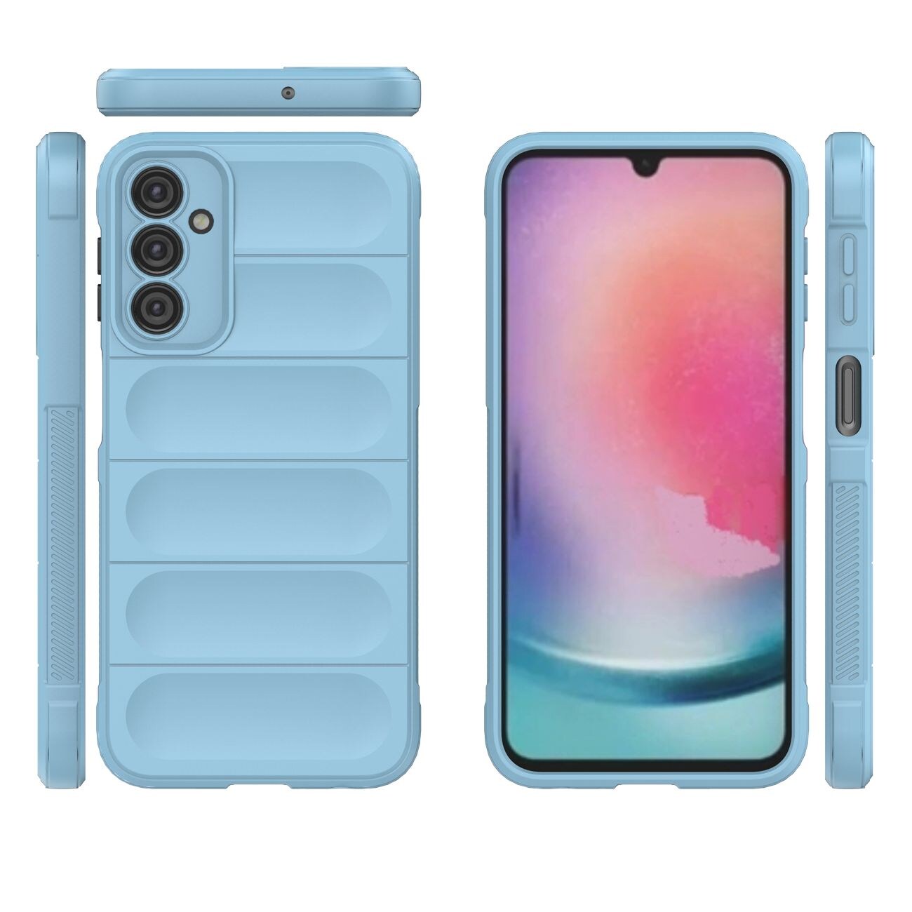 Magic Shield Fodral för Samsung Galaxy A24 4G flexibelt pansarskydd ljusblått