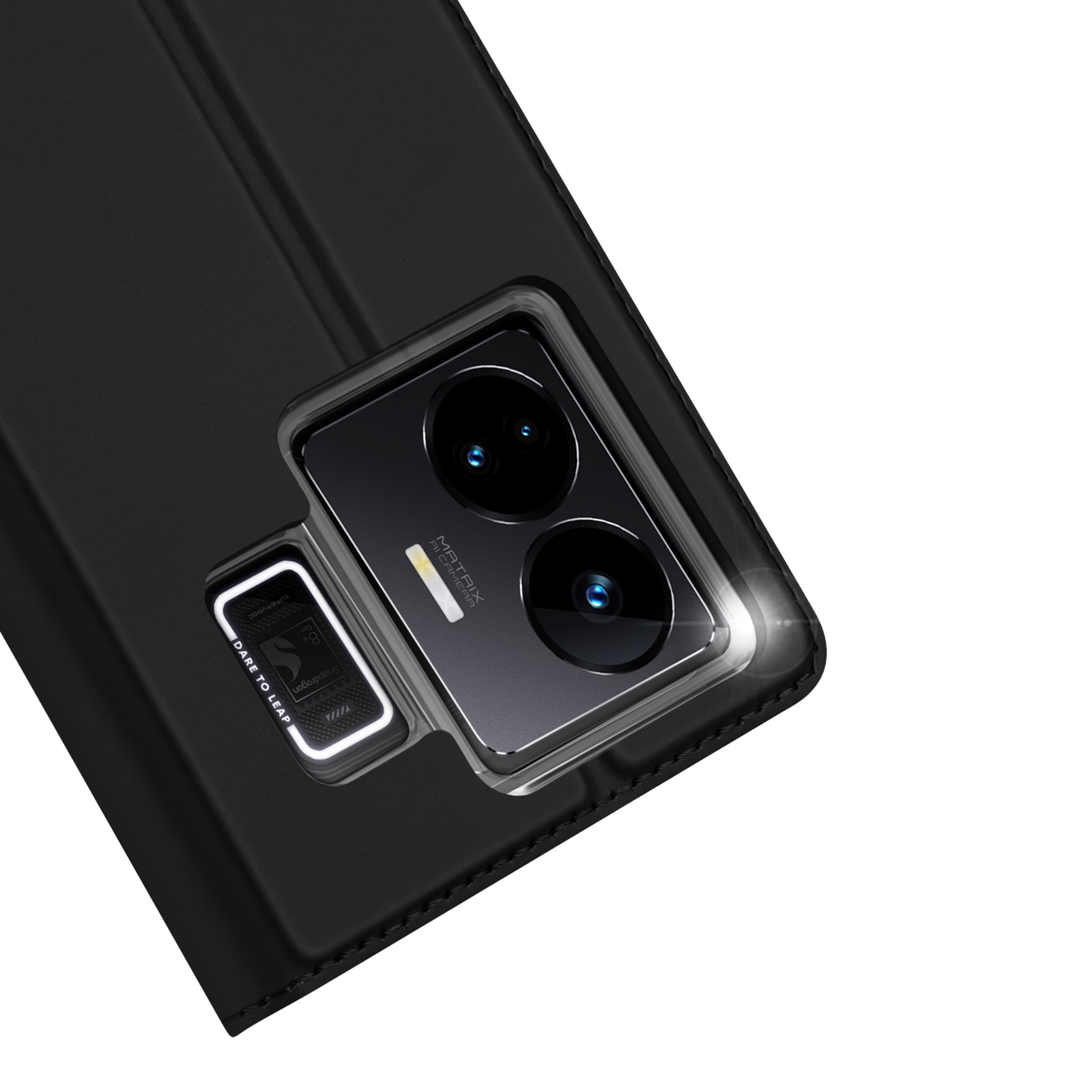 Dux Ducis Skin Pro-etui til Realme GT Neo 5 / Realme GT3 Flip Cover Card Wallet Stand Sort