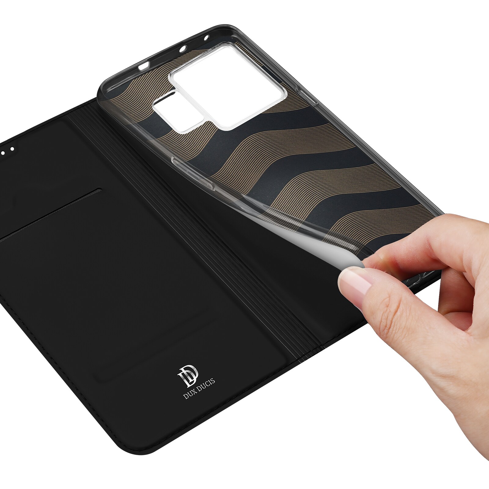 Dux Ducis Skin Pro-etui til Realme GT Neo 5 / Realme GT3 Flip Cover Card Wallet Stand Sort