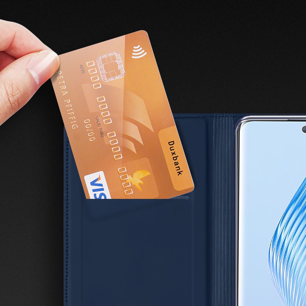 Dux Ducis Skin Pro-etui til Honor Magic5 Flip Card Wallet Stand Blue