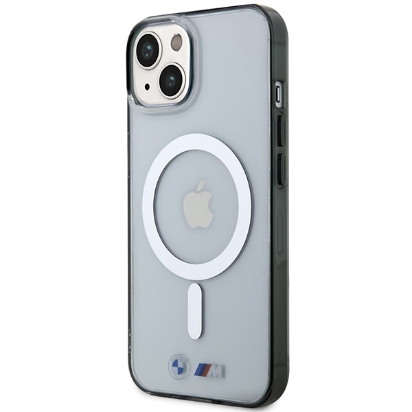 BMW BMHMP14SHCRS iPhone 14 6,1" fodral transparent hårdplastfodral Silver Ring MagSafe