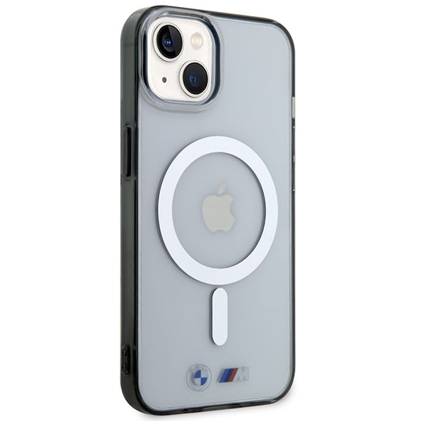 BMW BMHMP14SHCRS iPhone 14 6,1" fodral transparent hårdplastfodral Silver Ring MagSafe
