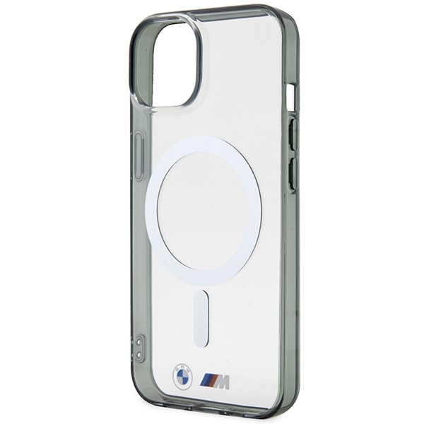 BMW BMHMP14SHCRS iPhone 14 6,1" fodral transparent hårdplastfodral Silver Ring MagSafe