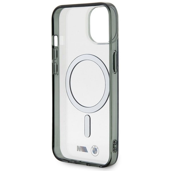 BMW BMHMP14SHCRS iPhone 14 6,1" fodral transparent hårdplastfodral Silver Ring MagSafe