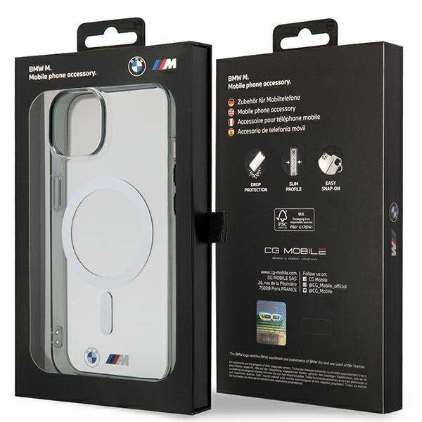 BMW BMHMP14SHCRS iPhone 14 6,1" fodral transparent hårdplastfodral Silver Ring MagSafe