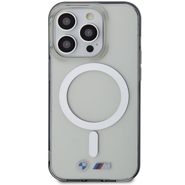 Fodral BMW BMHMP14XHCRS iPhone 14 Pro Max 6,7" transparent hårdplastfodral Silver Ring MagSafe