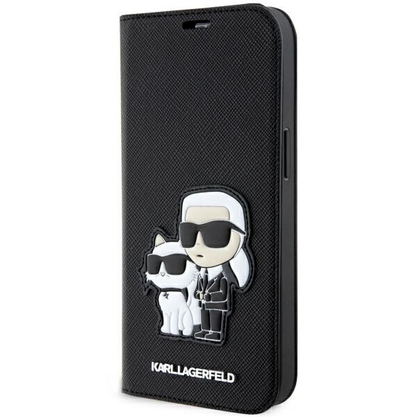Karl Lagerfeld KLBKP14LSANKCPK iPhone 14 Pro 6,1" bokhylla svart/svart Saffiano Karl & Choupette