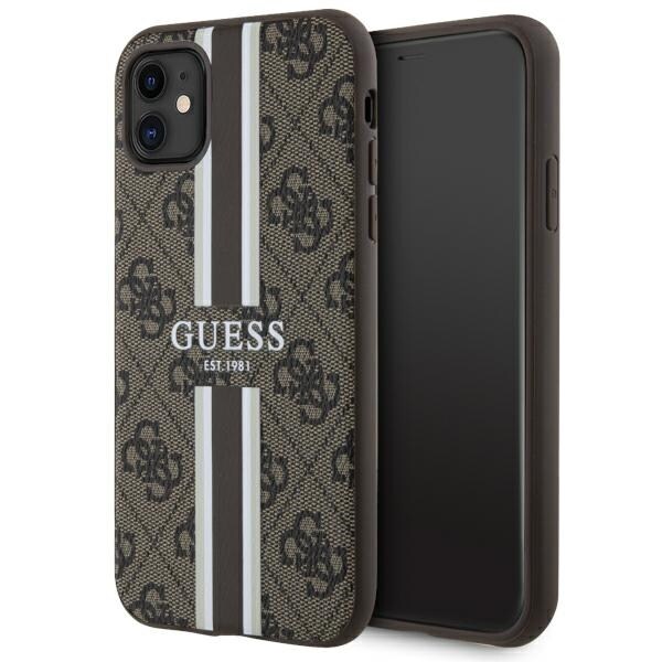 Guess GUHMN61P4RPSW iPhone 11 / Xr brun/brun hård väska 4G Printed Stripes MagSafe