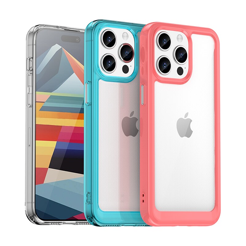 iPhone 15 Pro Max Outer Space Förstärkt fodral med flexibel ram - Blå