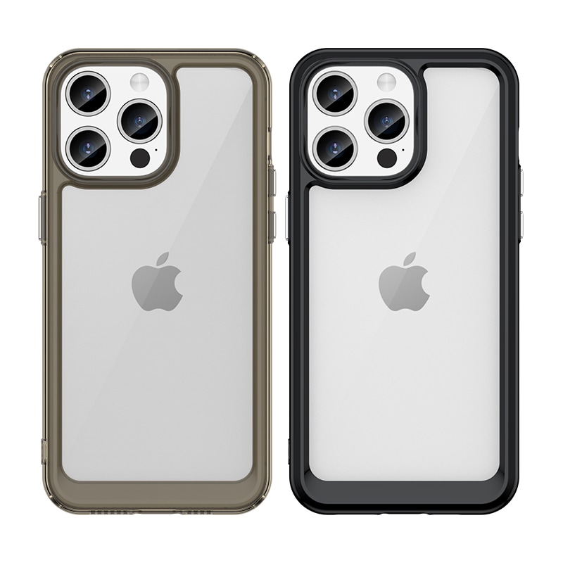Förstärkt fodral med flexibel ram för iPhone 15 Pro Outer Space - blå