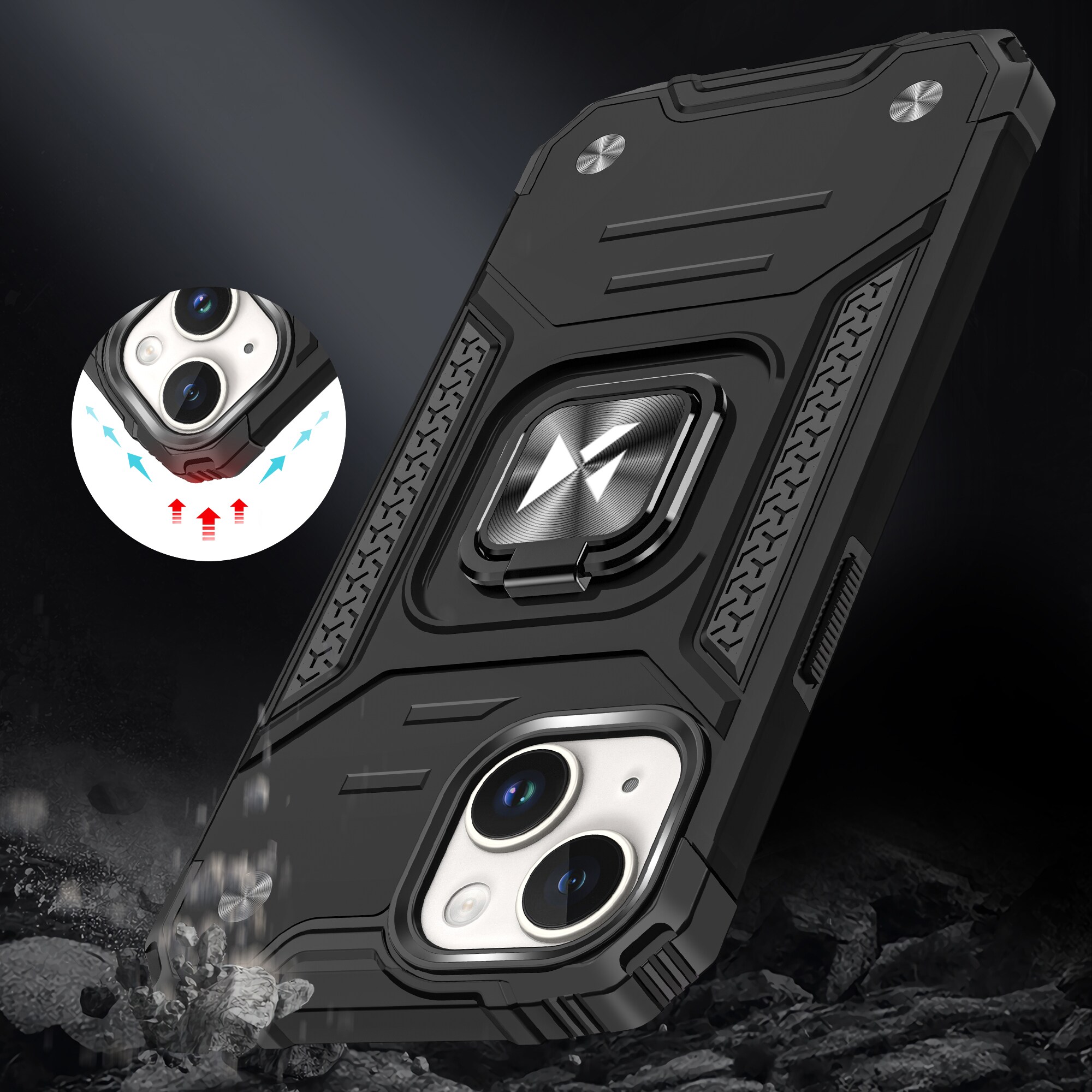 Wozinsky Ring Armor iPhone 15 Plus iPhone 15 Plus Ring Armor Fodral - Silver