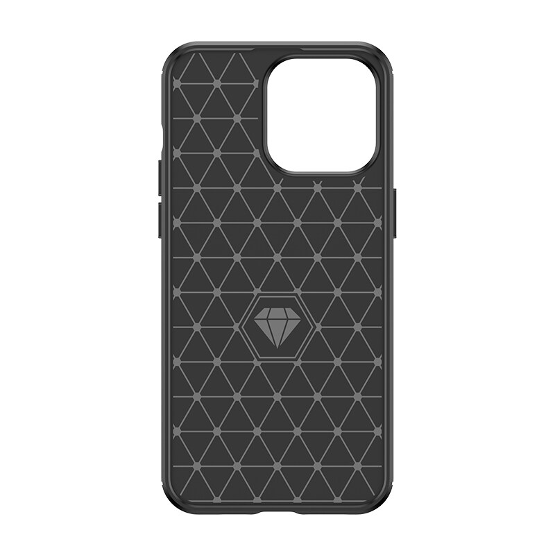 Flexibelt fodral i kolfibermönster för iPhone 15 Pro Carbon Case - blå