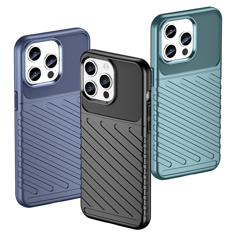 Armored iPhone 15 Pro Max Thunder-fodral - svart
