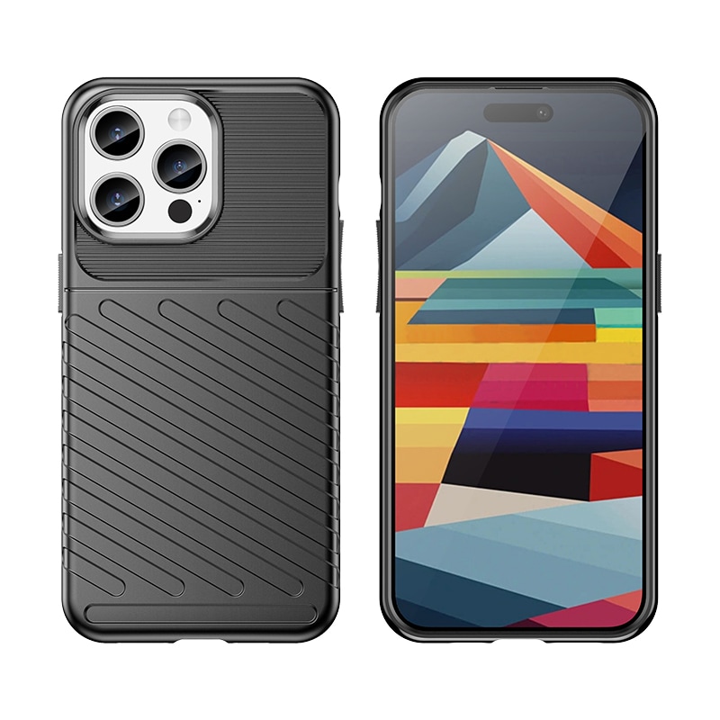 Armored iPhone 15 Pro Max Thunder-fodral - svart