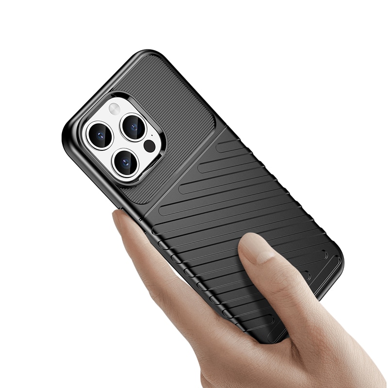 Armored iPhone 15 Pro Max Thunder-fodral - svart