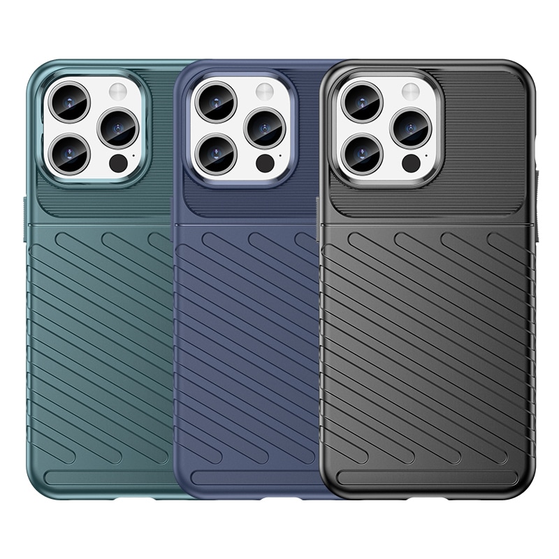 Armored iPhone 15 Pro Max Thunder-fodral - svart