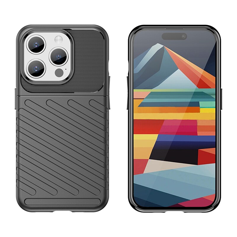 Armored iPhone 15 Pro Thunder-fodral - svart
