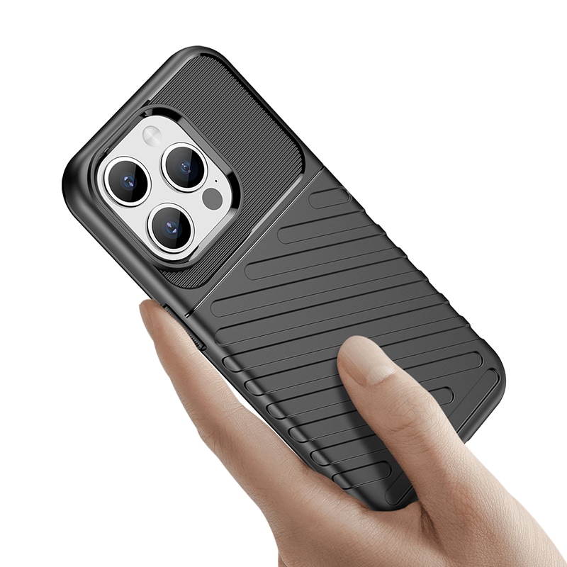 Armored iPhone 15 Pro Thunder-fodral - svart