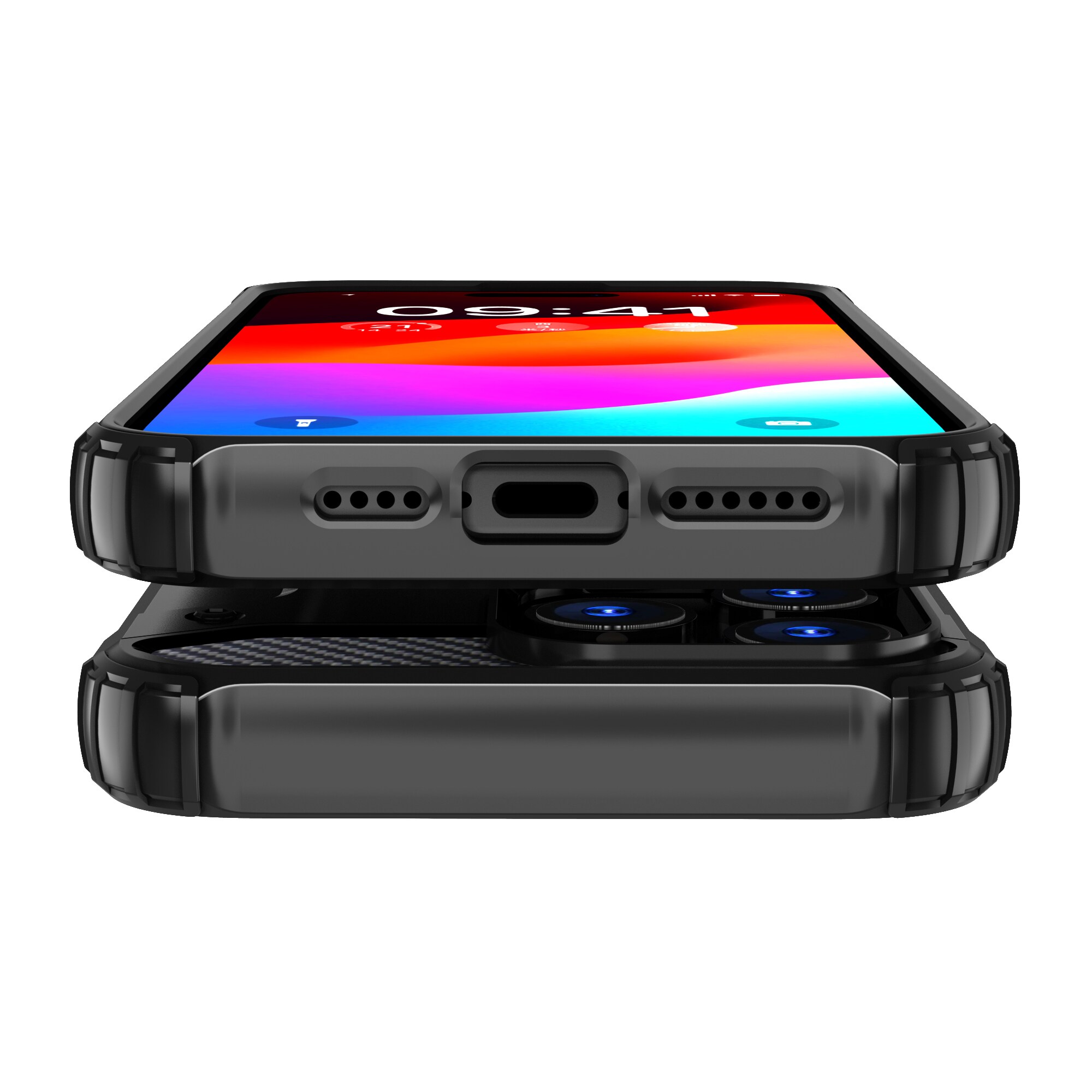 iPhone 15 Pro Hybrid Armor-fodral - blå