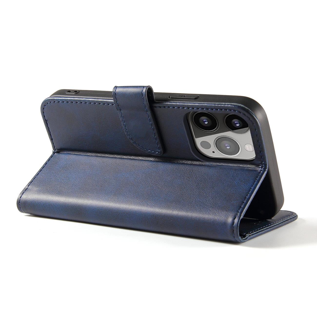 Plånboksfodral med stativ för iPhone 15 Plus Magnet Fodral - blå