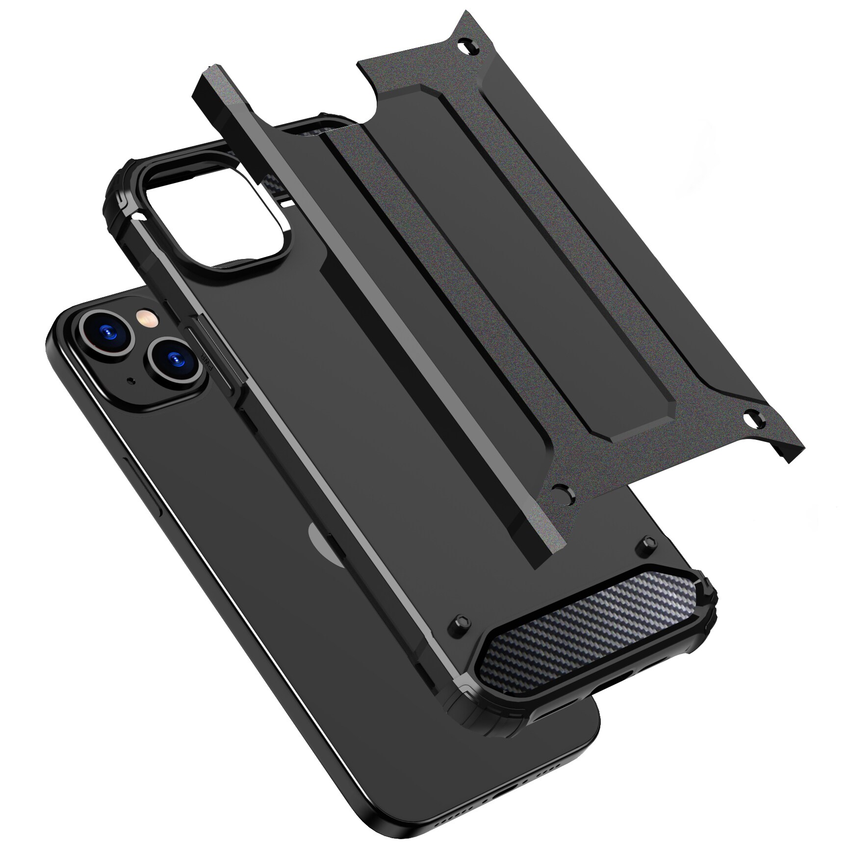 iPhone 15 Plus Hybrid Armor-fodral - blå
