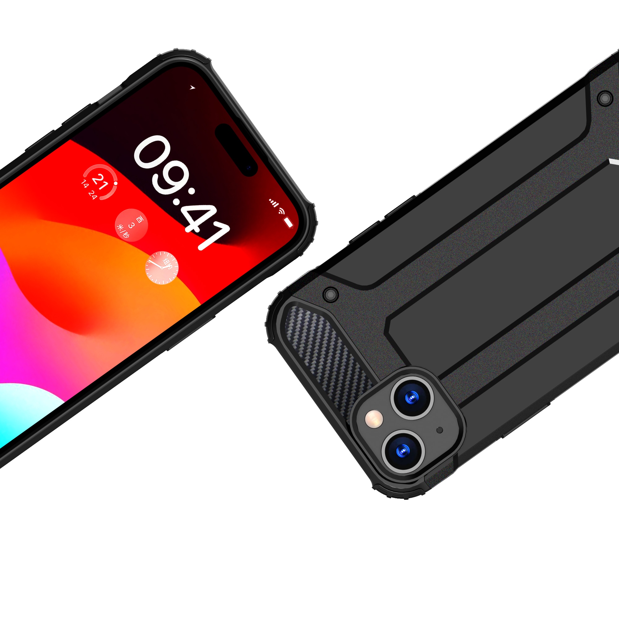 iPhone 15 Plus Hybrid Armor-fodral - svart