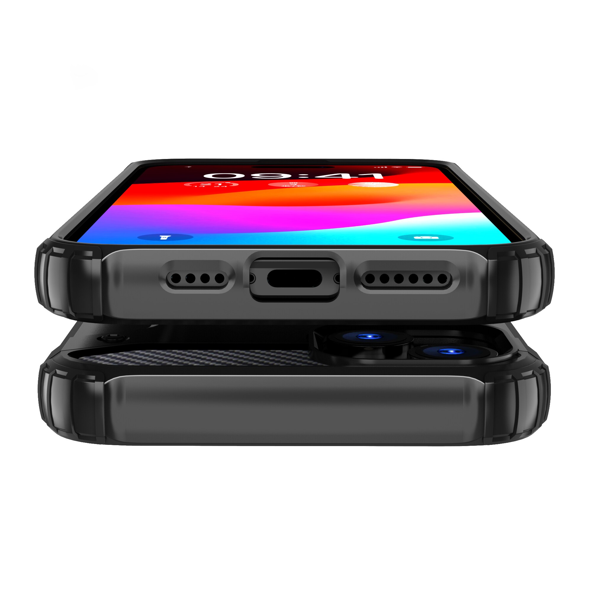 iPhone 15 Plus Hybrid Armor-fodral - svart