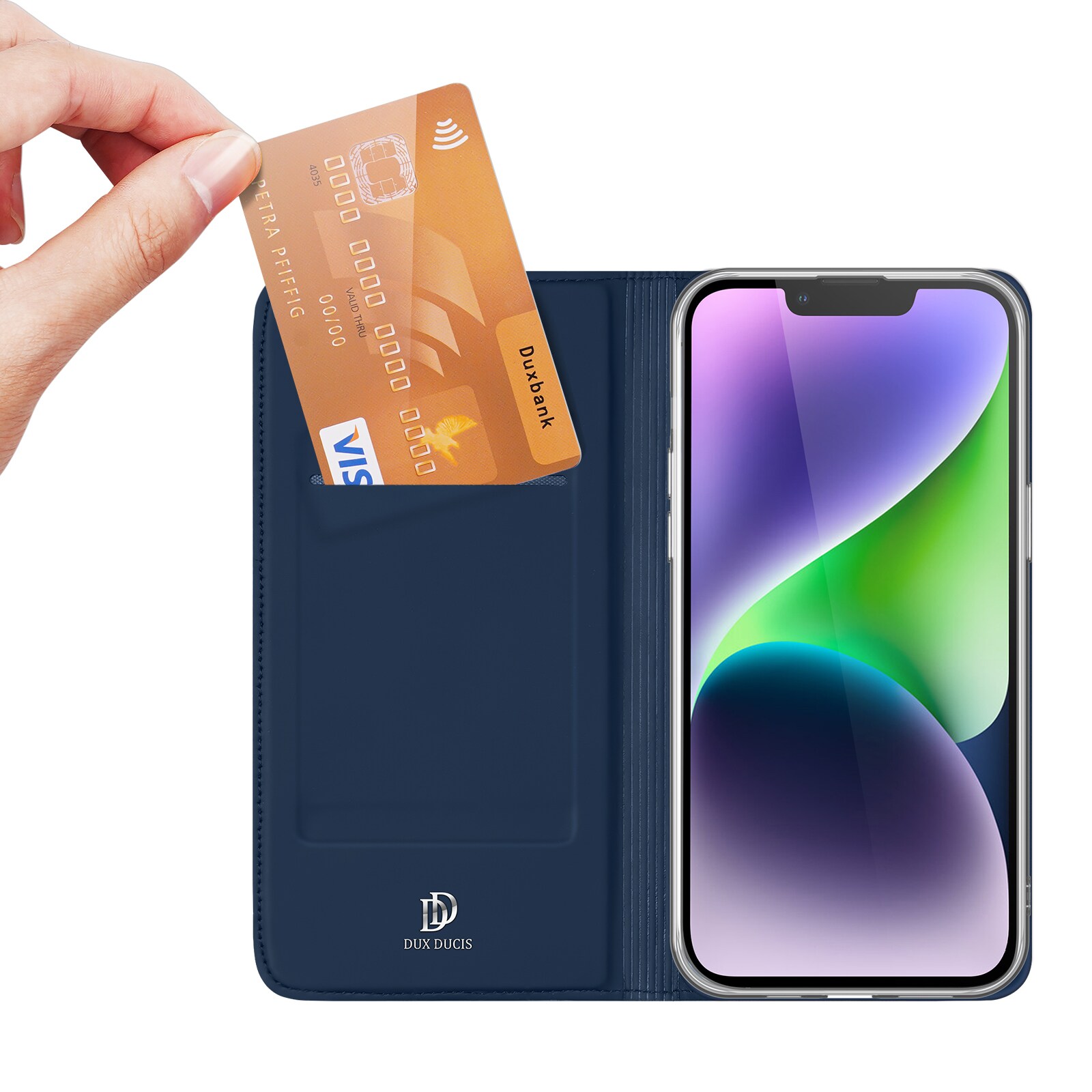 Dux Ducis Skin Pro plånboksfodral för iPhone 15 Plus - Blå