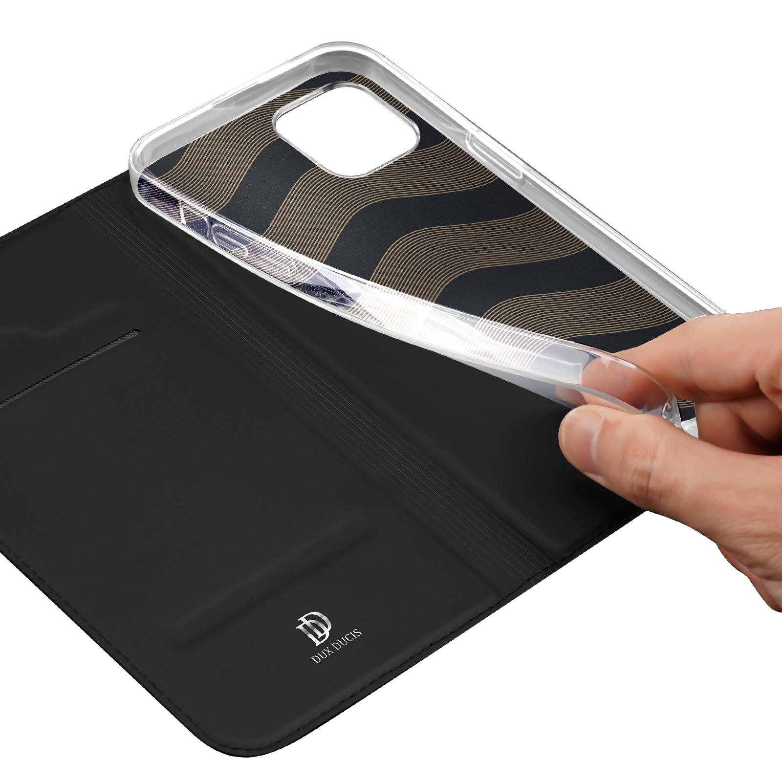 Dux Ducis Skin Pro plånboksfodral för iPhone 15 Plus - Svart