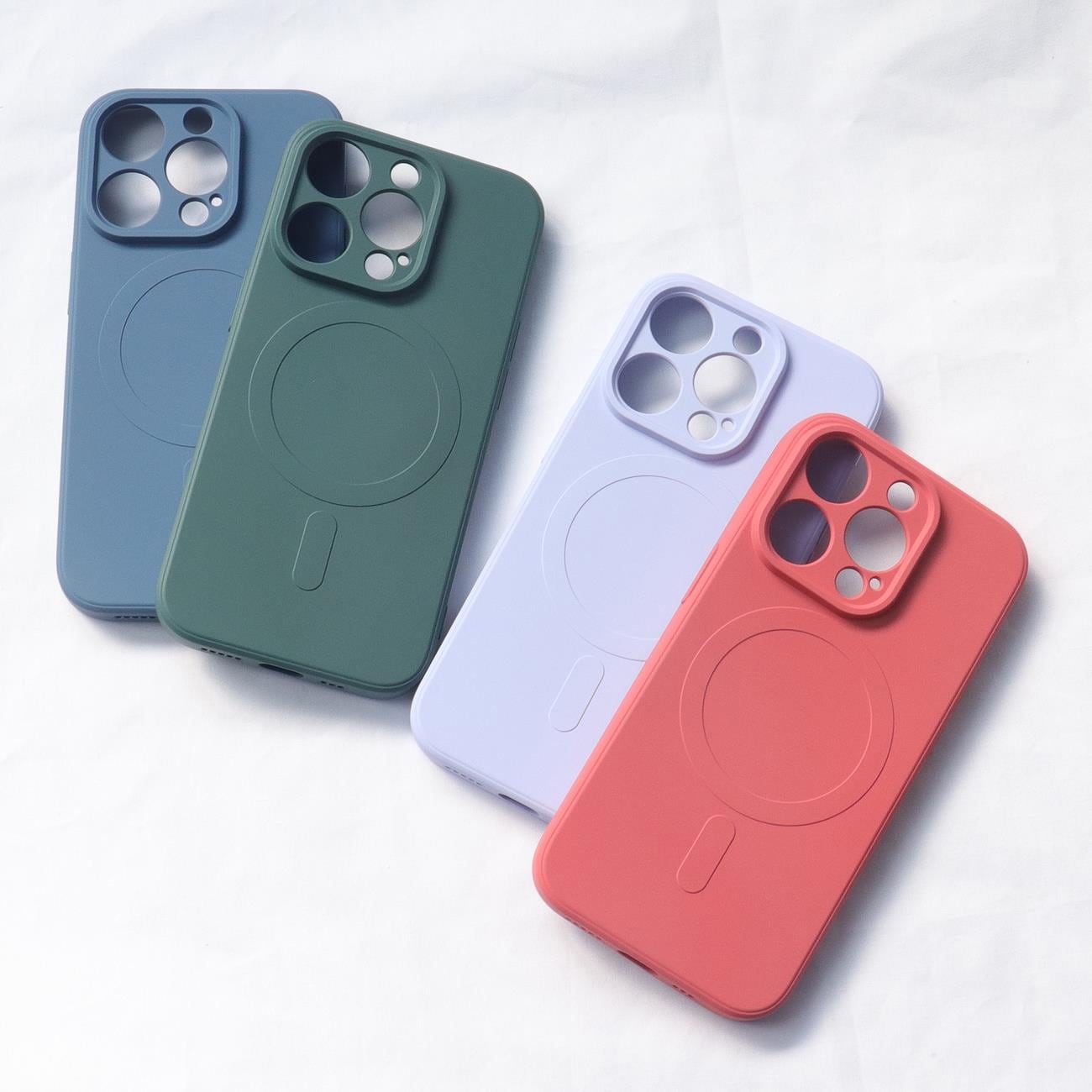 MagSafe Kompatibelt silikonfodral för iPhone 15 Plus Silikonfodral - Grå